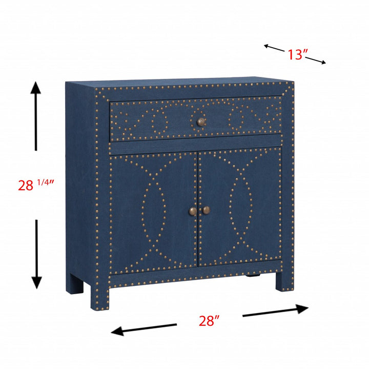 Navy and Brass Storage Cabinet • Coastal Compass Home Decor