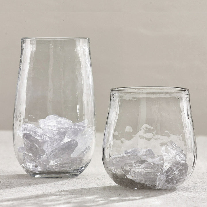 Breezy Beach Clear Glassware tall and short - Coastal Compass Home Decor