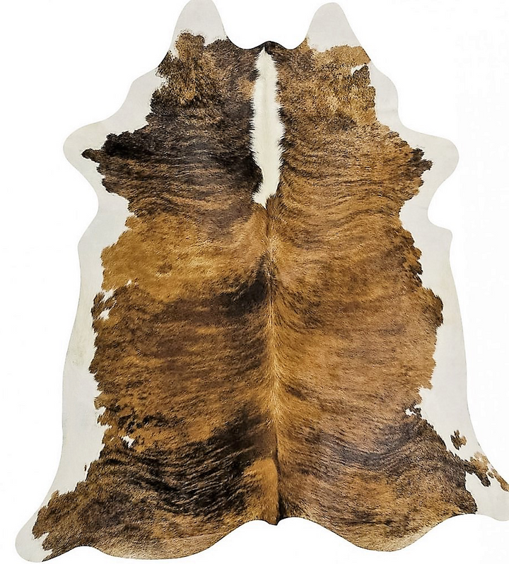 Brazilian Brindle White Backbone Cowhide Rugs