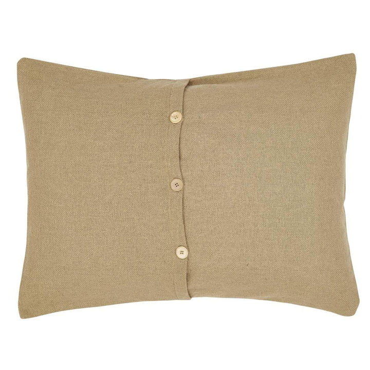 Burlap Natural Standard Sham with button closure reverse - The Coastal Compass Home Decor