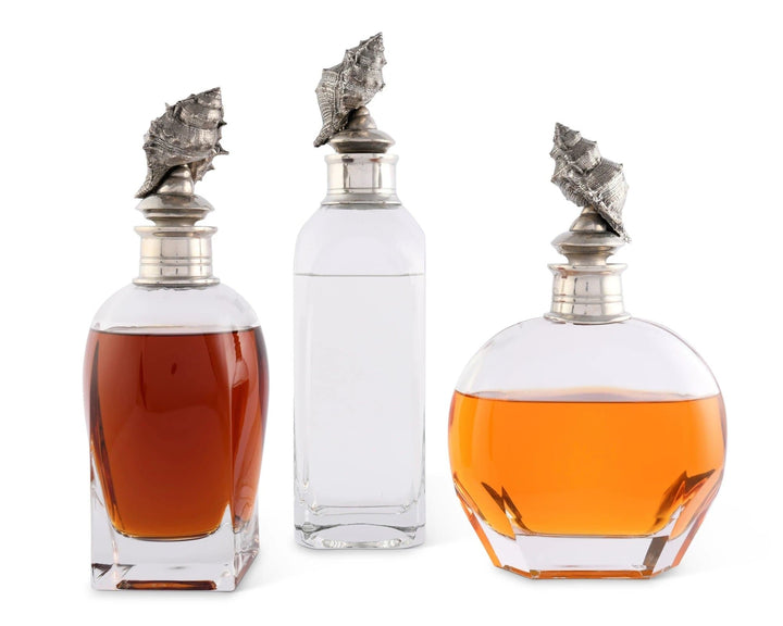 Coastal Shell Whiskey Decanter Set - The Coastal Compass Home Decor