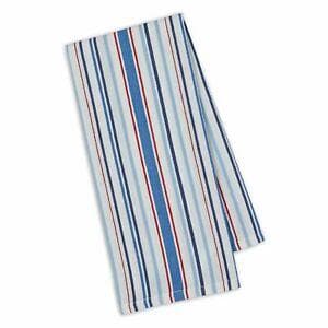 Cotton Coastal Stripe Dish Towel - Set of 4 - Coastal Compass Home Decor