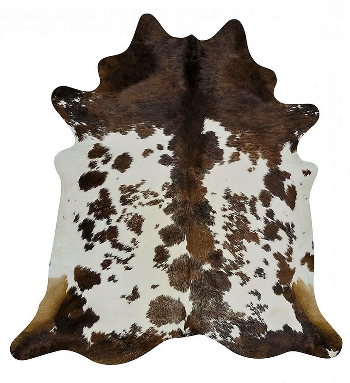 Brazilian Tricolor Cowhide Rug • Coastal Compass Home Decor