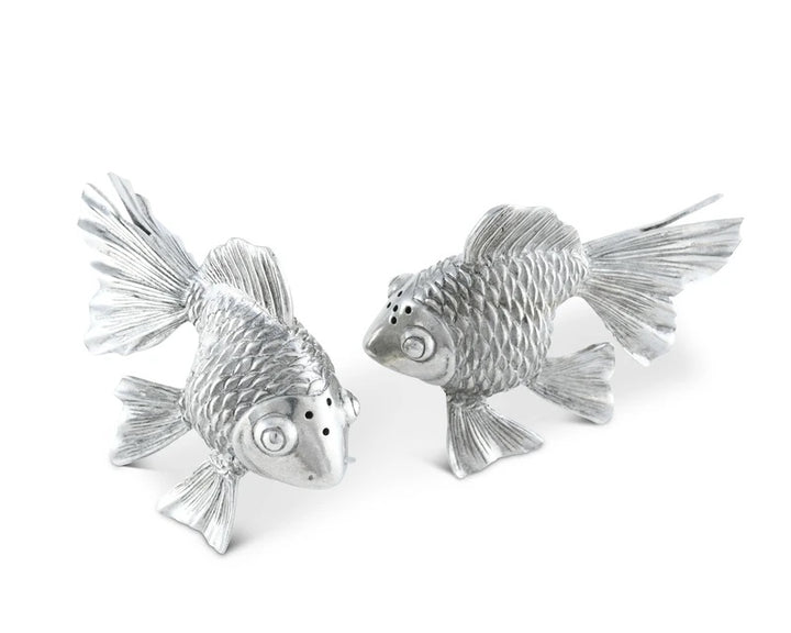 Goldfish Salt & Pepper Shakers - Pewter - The Coastal Compass Home Decor