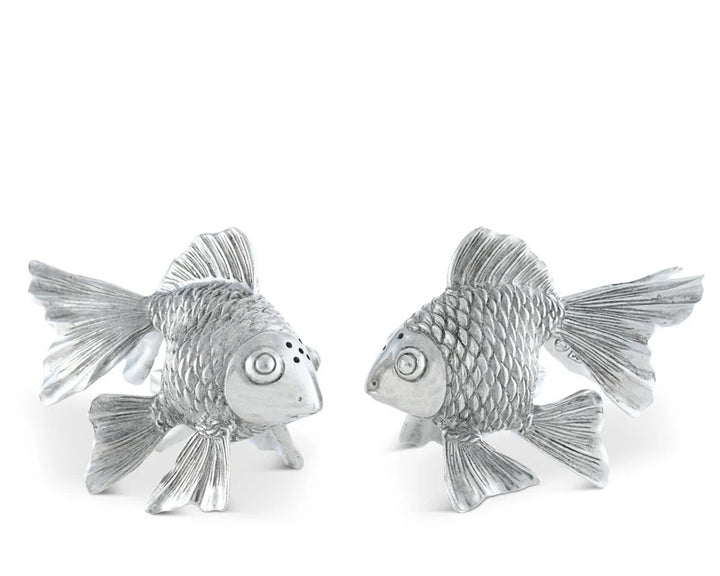 Goldfish Salt & Pepper Shakers - Pewter - The Coastal Compass Home Decor