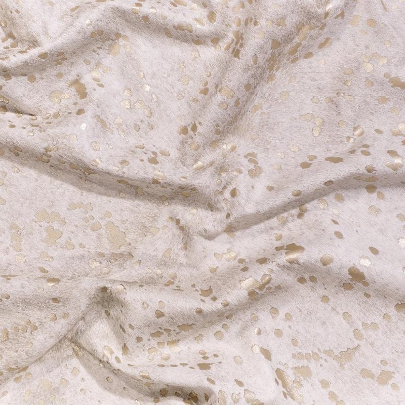Acid wash ivory cowhide with matte gold speck - The Coastal Compass Home Decor