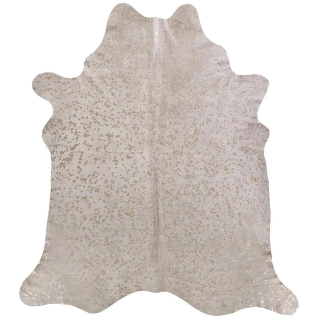 Matte Gold on Ivory Cowhide