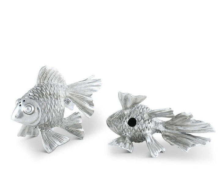 Goldfish Salt & Pepper Shakers - Pewter - The Coastal Compass Home Decor