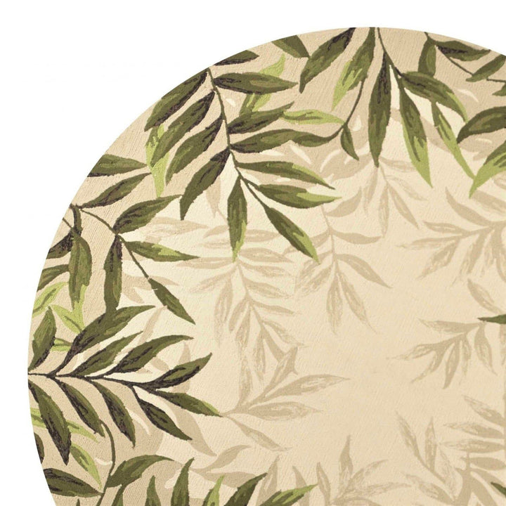 green leaf and sand coastal area rug - coastal compass home decor