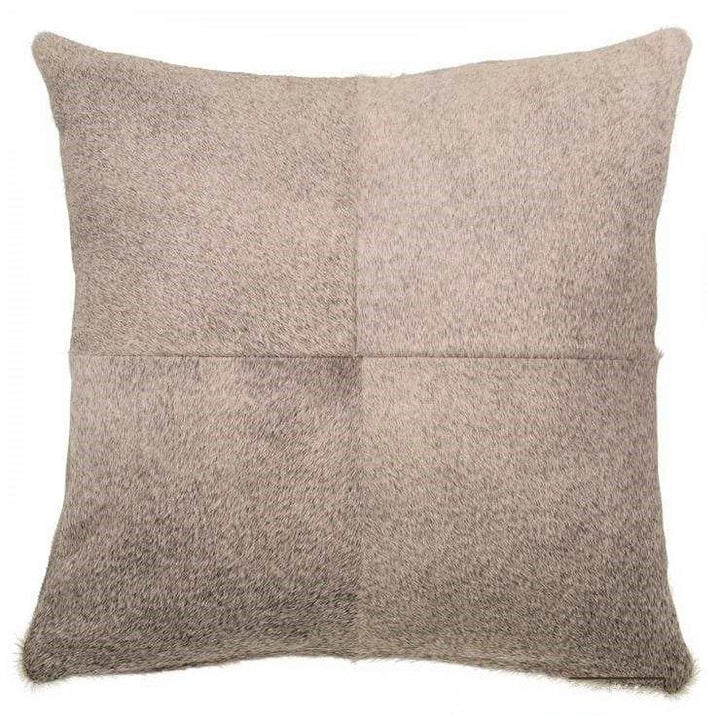 light grey cowhide throw pillow - the coastal compass home decor