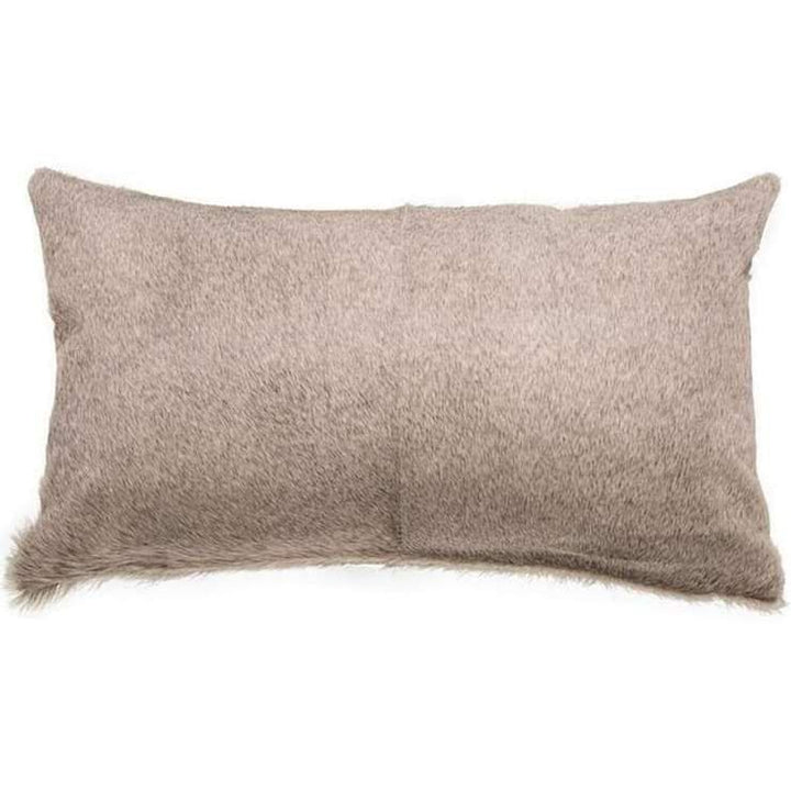 oblong grey cowhide throw pillow - The Coastal Compass Home Decor
