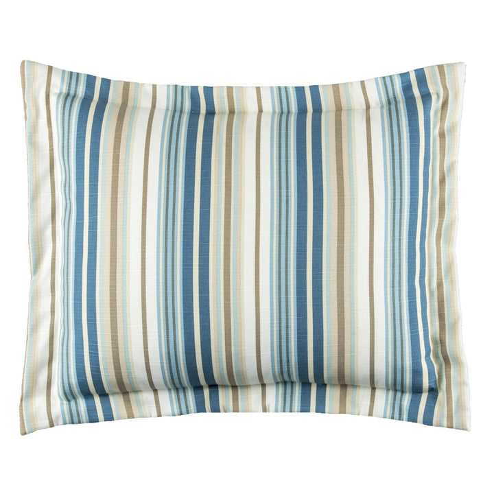 Marina Stripe Coastal Pillow Sham made in the USA - The Coastal Compass Home Decor