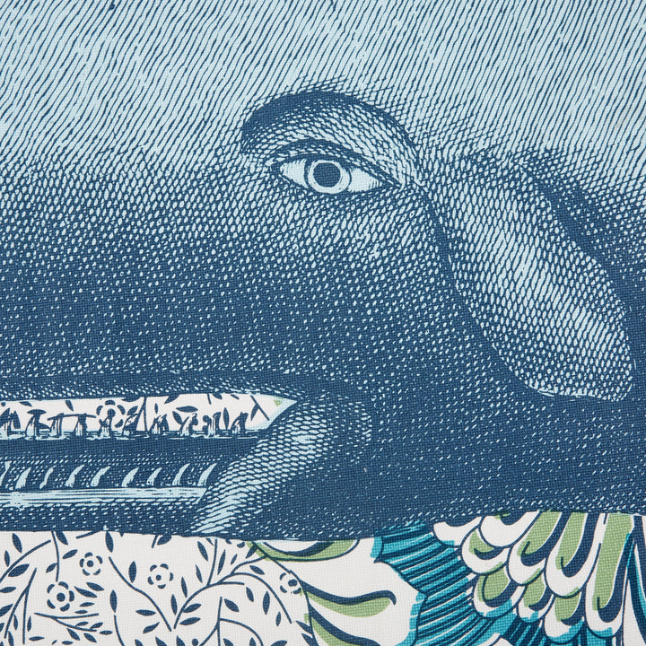 Moby Whale Beach Bath Shower Curtain detail - Coastal Compass Home Decor