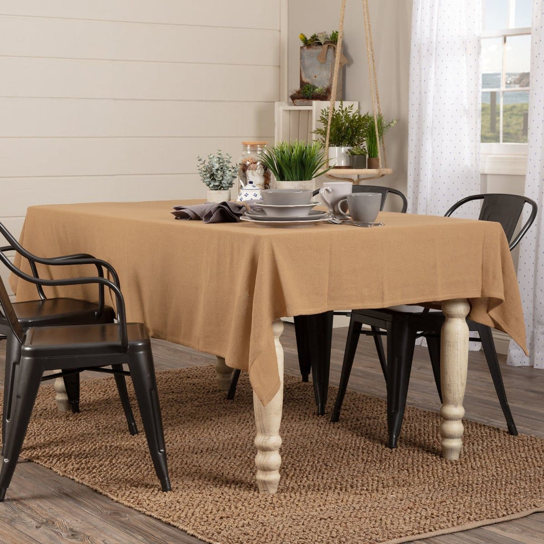 Soft natural cotton burlap table cloth. Coastal Compass Home Decor