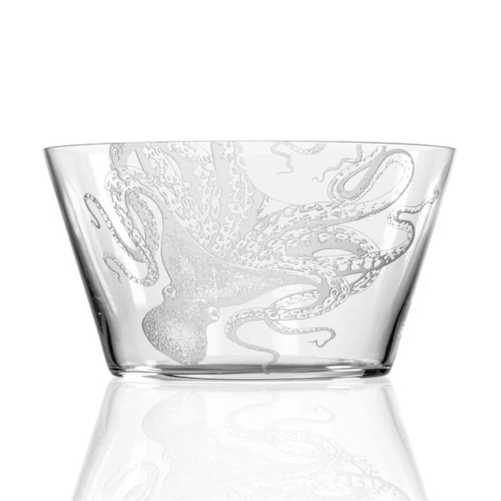Octopus engraved serving bowl. Made in Slovakia. Coastal Compass Home Decor