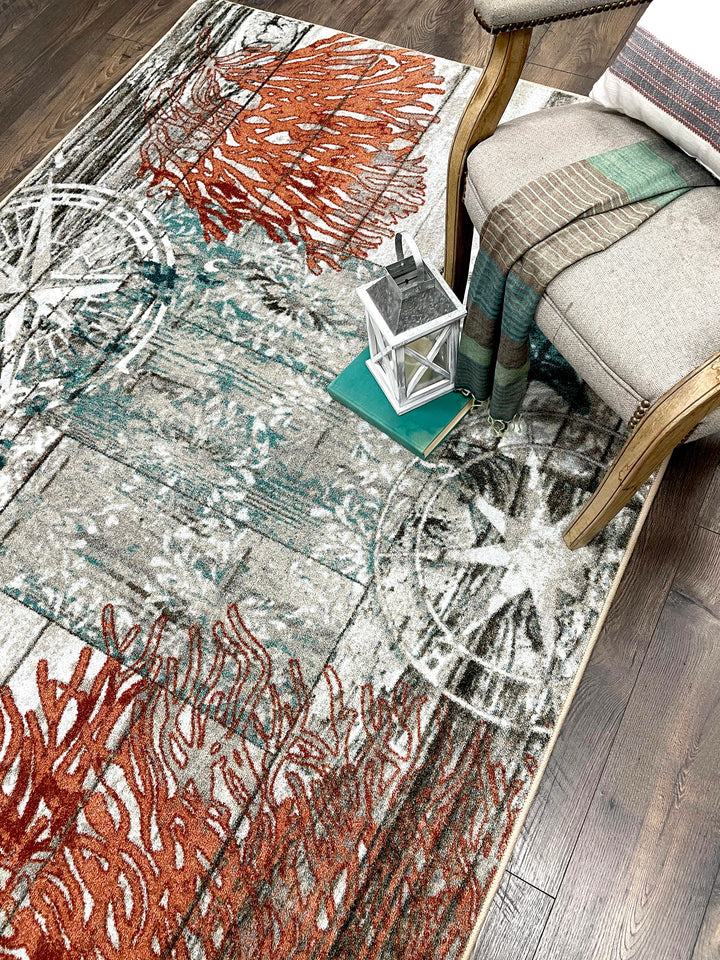 Pacific Boardwalk Coastal Area Rug made in the USA - The Coastal Compass Home Decor