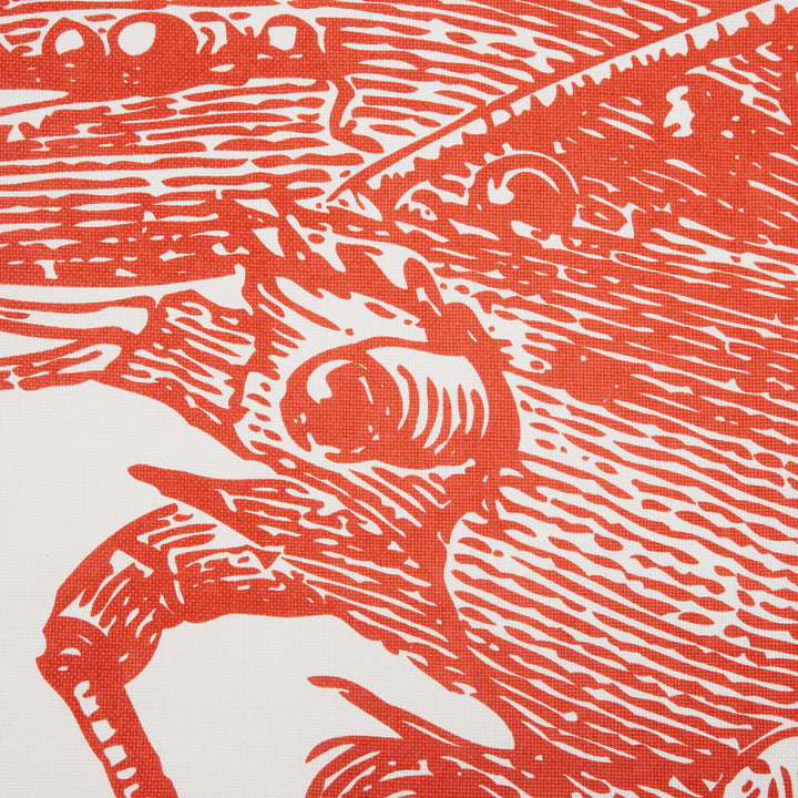 Red Lobster Cotton Shower Curtain Detail - Coastal Bath Decor - Coastal Compass Home Decor