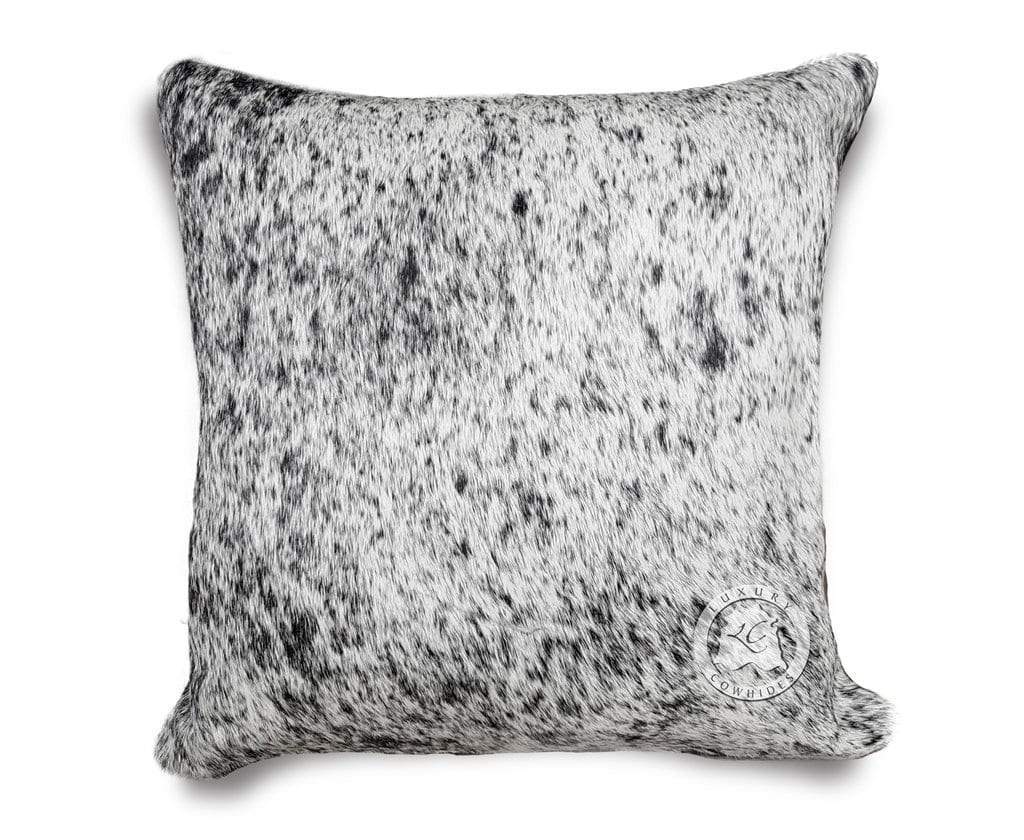 Salt & Pepper Cowhide Throw Pillow Cover - Coastal Compass Home Decor