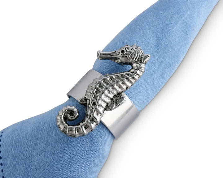Seahorse Pewter Napkin Ring - The Coastal Compass Home Decor