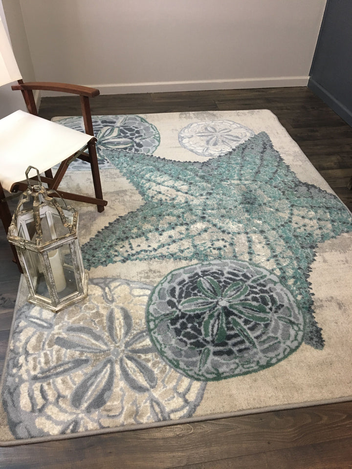 Shore Thing Ocean Blue Rug - Coastal Compass Home Decor