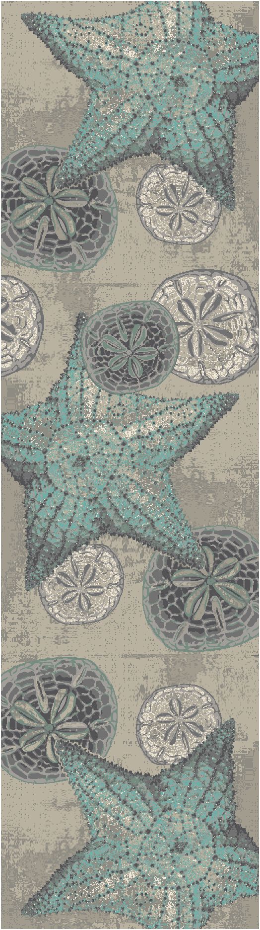 Shore Thing Ocean Blue Rug Runner - Coastal Compass Home Decor