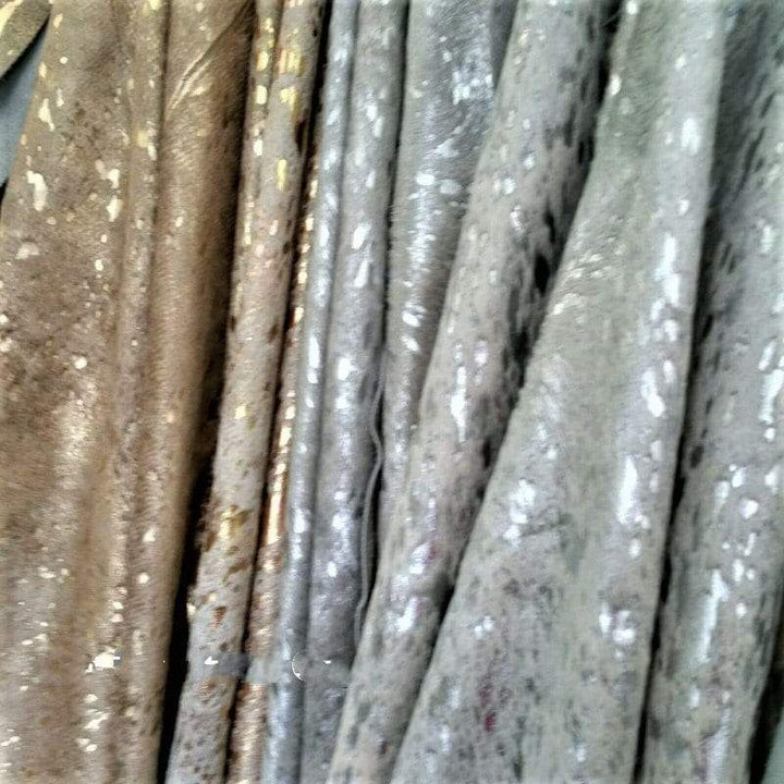 Gold Acid Wash Cowhide Pillow