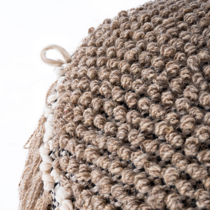 Tall Boho Tassel Pouf - Coastal Compass Home Decor