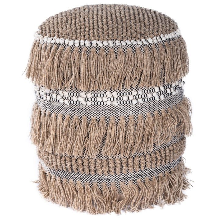 Tall Boho Tassel Pouf - Coastal Compass Home Decor