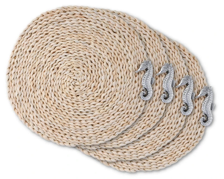 Twisted Seagrass Seahorse Place Mats - The Coastal Compass Home Decor