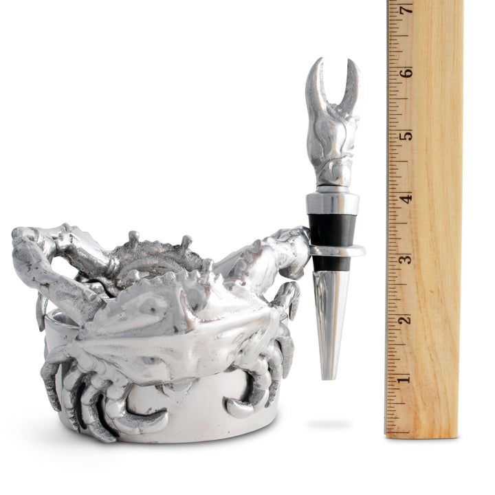Crab Wine Caddy and Stopper Set