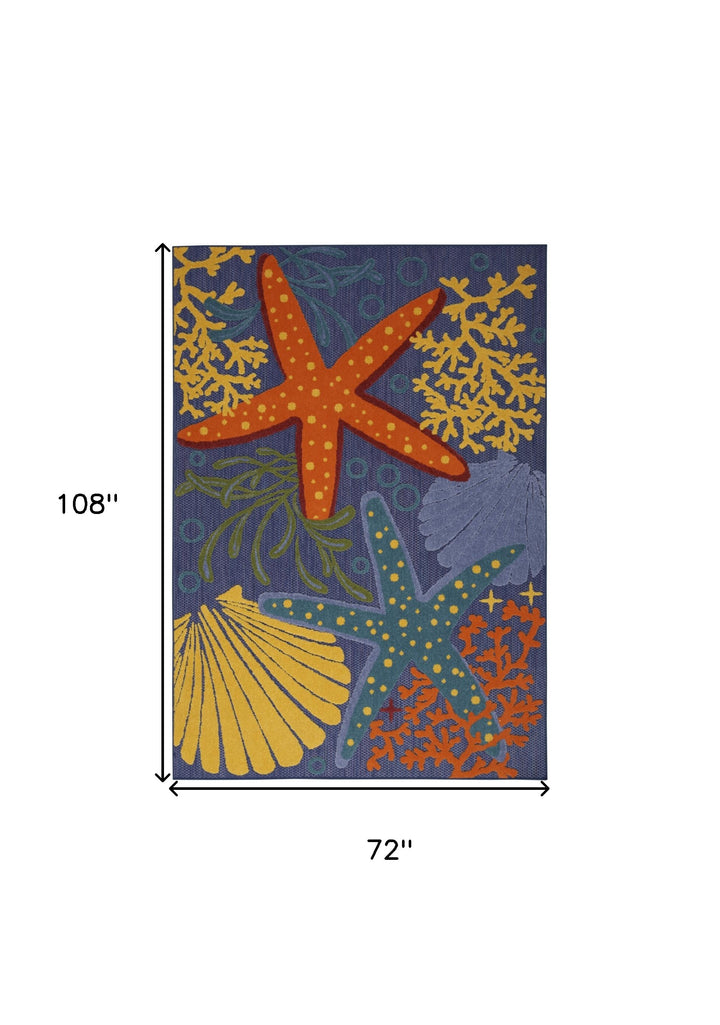 Measurement detail of Starfish and sea life Indoor/Outdoor Area Rug