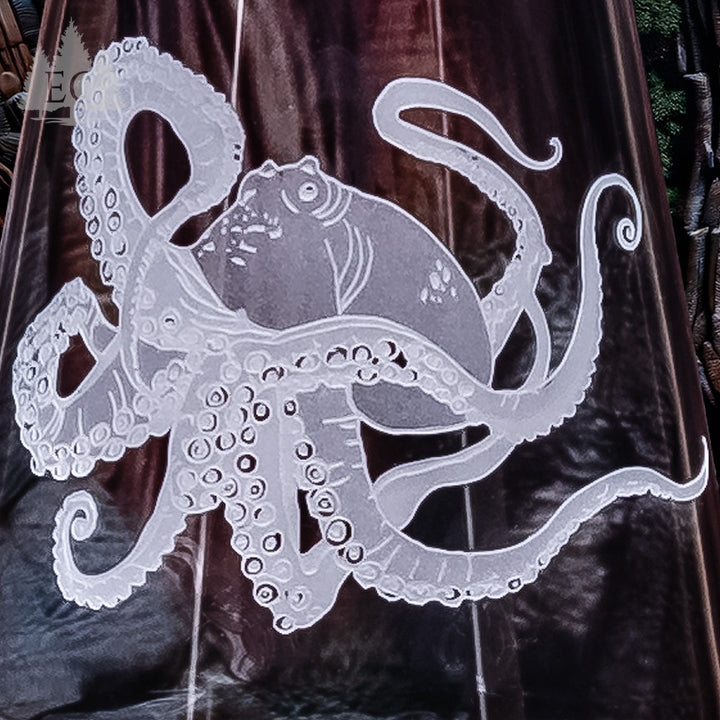 Octopus Crystal Sand Carved White Wine Glasses