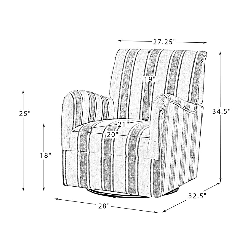 Alice Stripe Swivel Chair