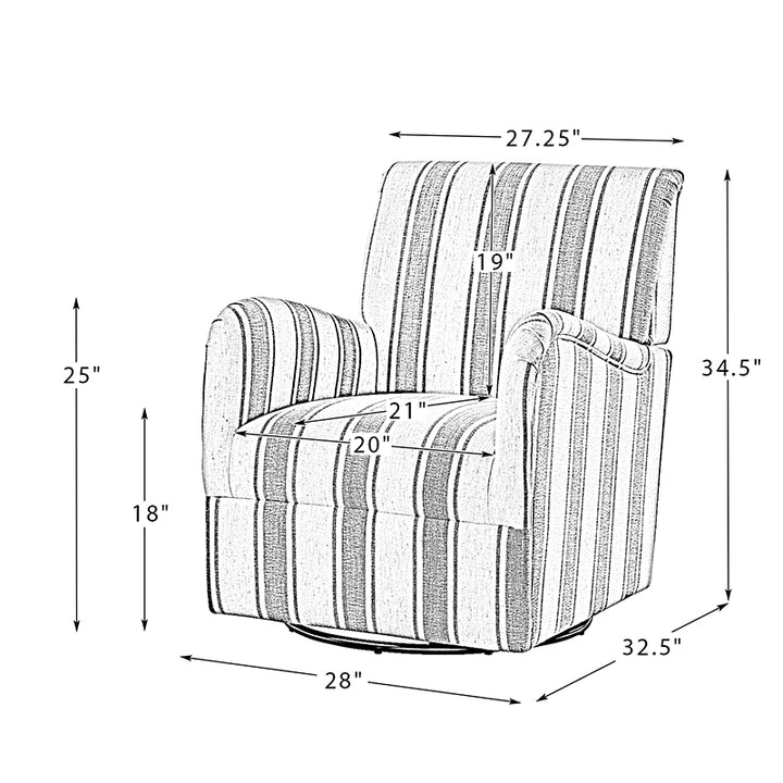 Alice Stripe Swivel Chair
