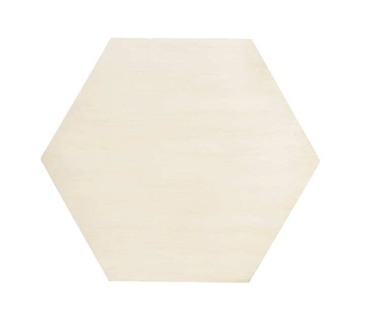 Scalloped Table w Hexagon Top. Coastal Compass Home Decor