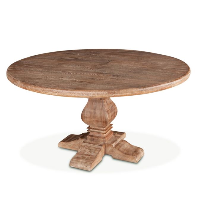 Antique Oak Round Dining Table - Coastal Compass Home Decor