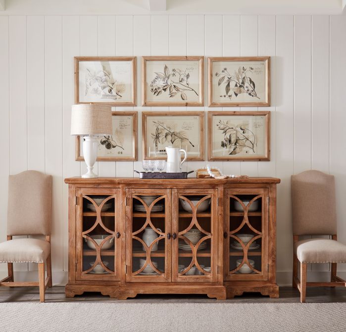 Antique Oak Glass Cabinet