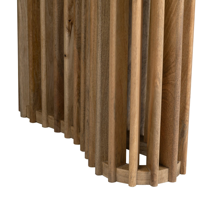 Architectural Fluted Dining Table - Fluted Legs - Natural wood - Clear stain finish - Smooth wood - Rounded edges - Coastal Compass Home Decor
