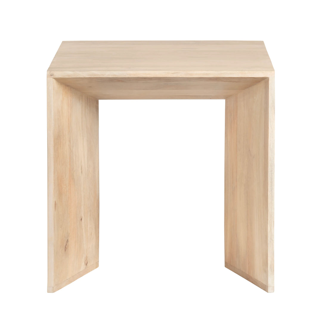 Baltic End Table - Mango Wood Furniture - Natural Wood - Coastal Compass Home Decor