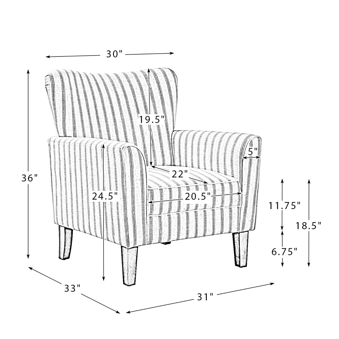 Bayside Striped Accent Chair