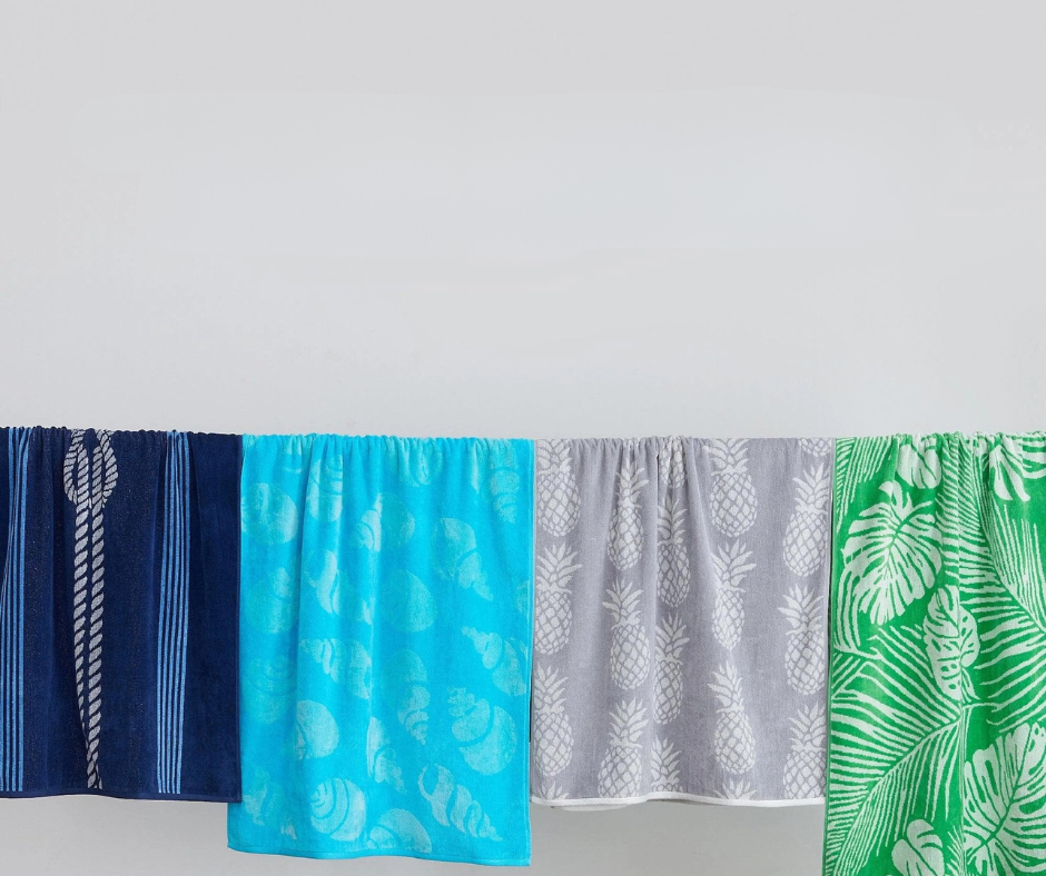 Shells & Stripes Cotton Velour Beach Towel Pack