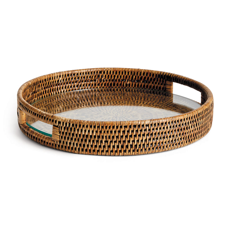 Bermuda Rattan Brown Round Tray
