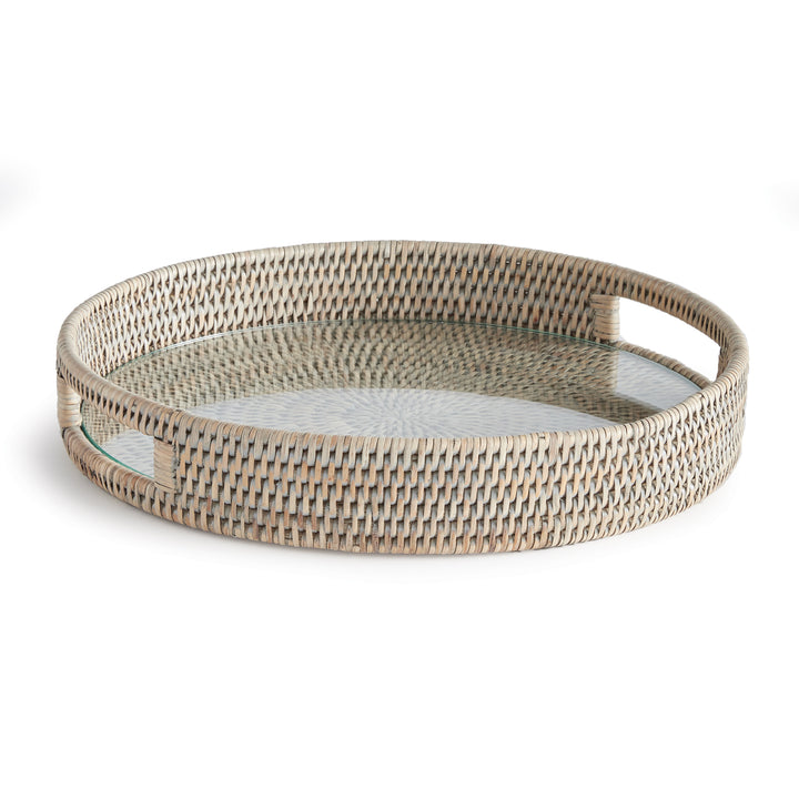 Bermuda Rattan Grey Round Tray