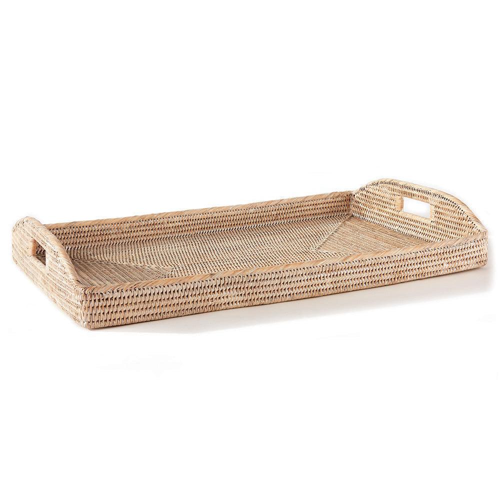 Bermuda Whitewash Rattan Morning Tray
