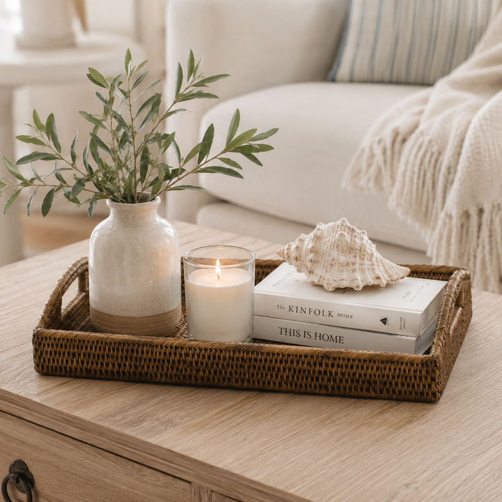 Bermuda Brown Rattan Morning Tray