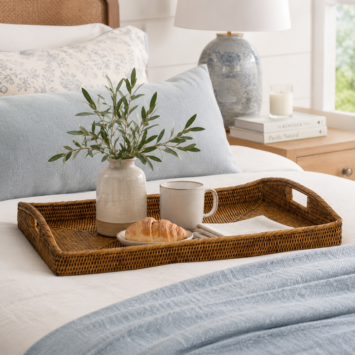 Bermuda Brown Rattan Morning Tray