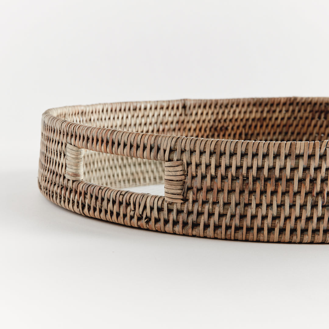 Bermuda Rattan Grey Round Tray