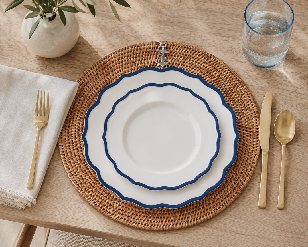 Maris Blue Scalloped Dinner Plate