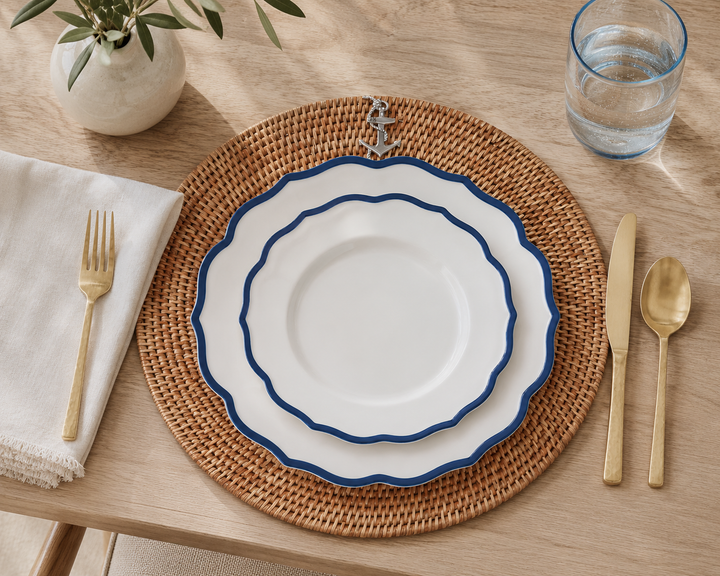 Maris Blue Scalloped Dinner Plate