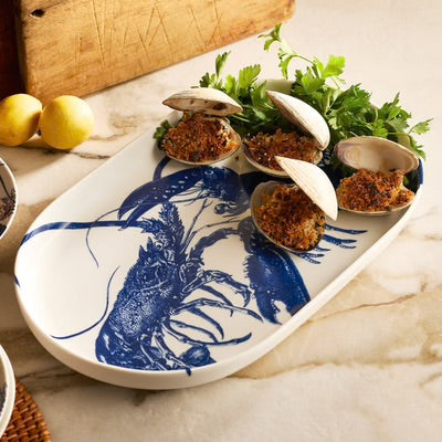 Blue Lobster Coupe Oval Platter